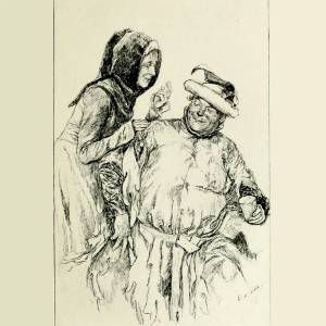 Sketch pf a scene from 'The Merry Wives of Windsor'